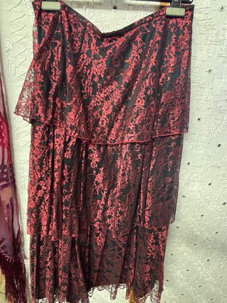 Falda Oky Coky Encaje Roja Talla 42