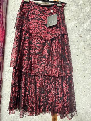 Falda Oky Coky Encaje Roja Talla 42