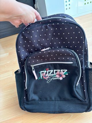 Mochila Pepe Jeans Negra Lunares