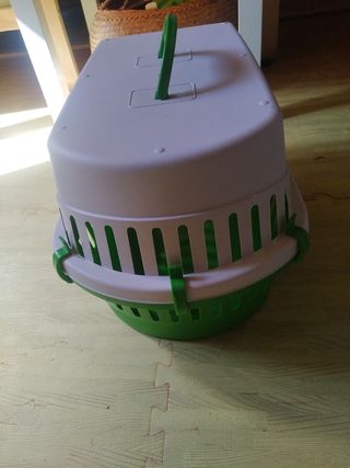 Transportín perro/gato blanco y verde