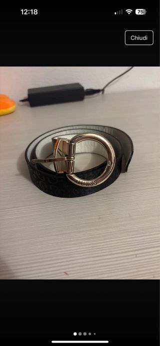 Cintura Guess Donna Nera Argento