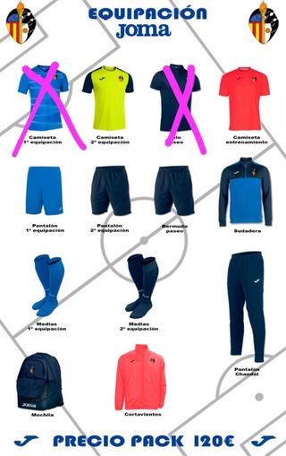 Pack Deportivo Joma CF Rovella Mislata Talla M