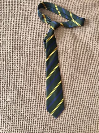 Corbata niño rayas verde, amarillo y azul