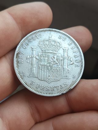 5 Pesetas 1879 plata Alfonso XIII