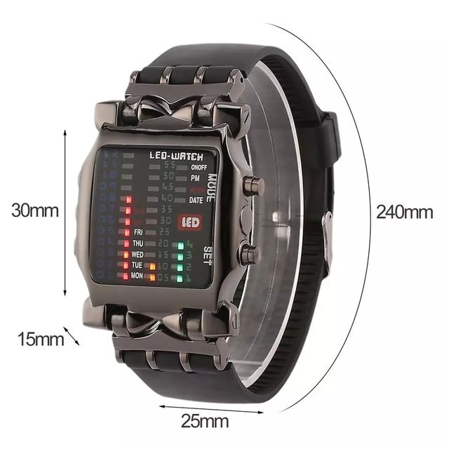 Reloj Led de precisión horaria. Cristal mineral.