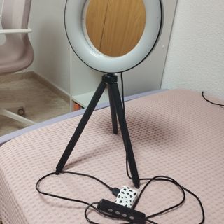 Aro de luz con trípode y soporte móvil