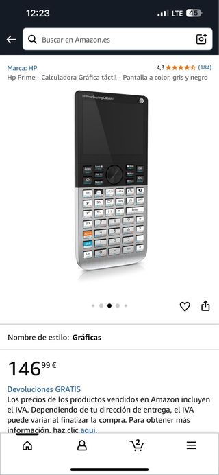 Calculadora Gráfica HP Prime Táctil