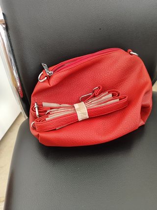 Bolso/neceser de mano vegano rojo