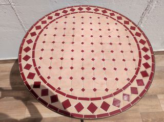 Mesa de exterior cerámica y metal