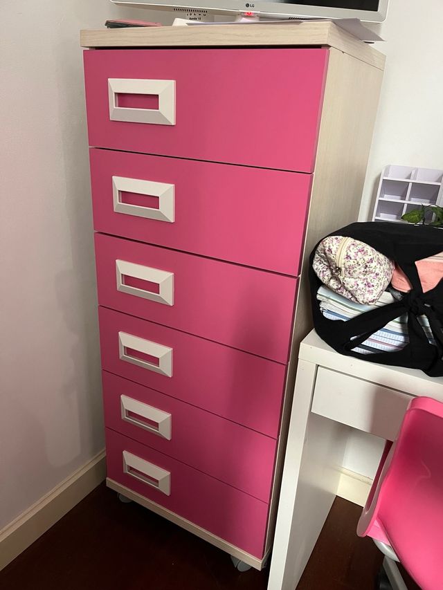 Cajonera cómoda con ruedas mueble habitación niña