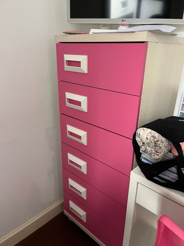 Cajonera cómoda con ruedas mueble habitación niña