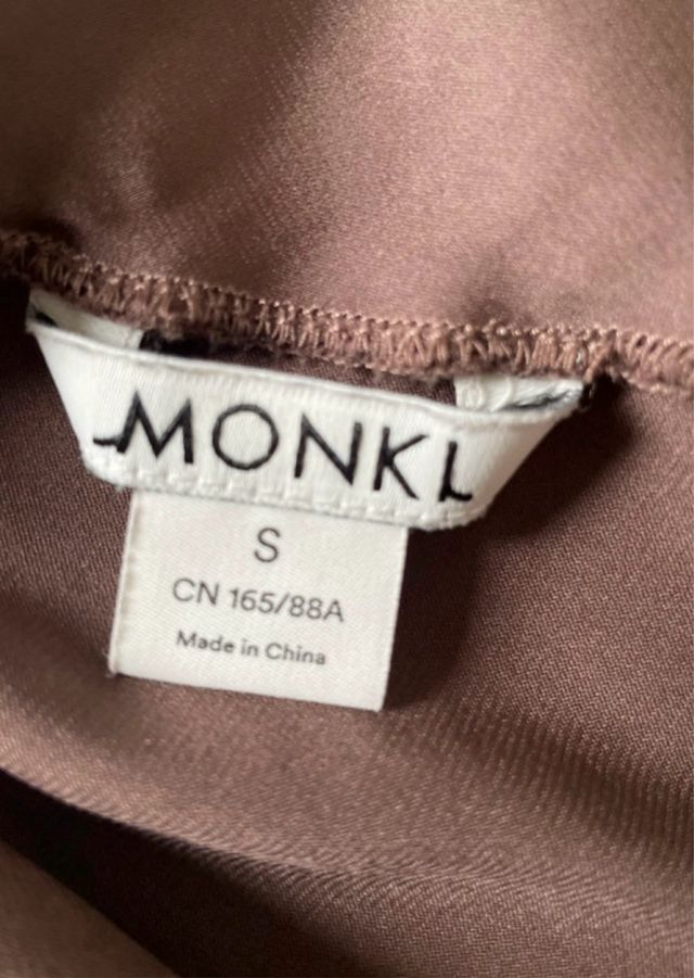 Top satén tirantes marrón talla S