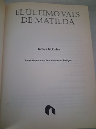 Libro "EL ULTIMO VALS DE MATILDA"