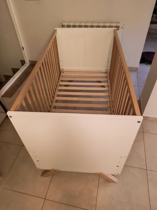 Cuna colecho madera y blanca. 120x60. 