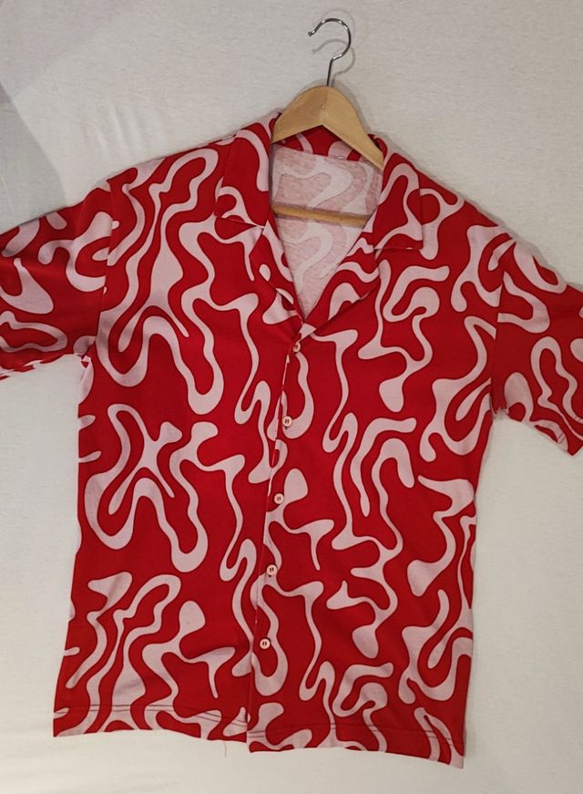 Camisa Estampada Roja Talla L