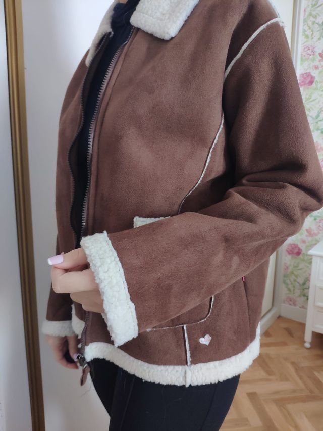 Cazadora borrego marrón talla L