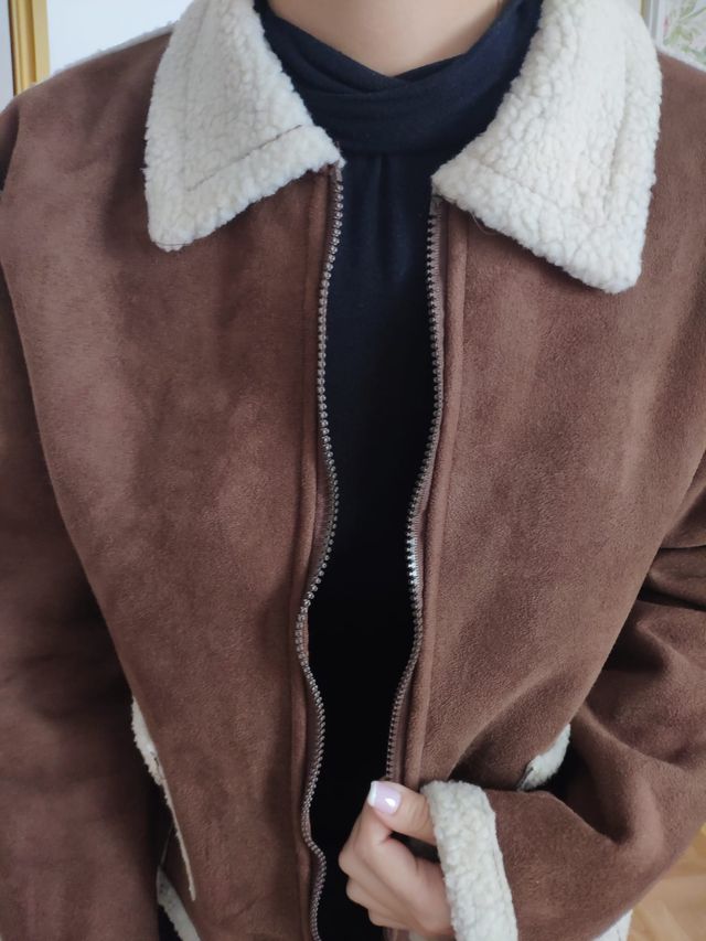 Cazadora borrego marrón talla L