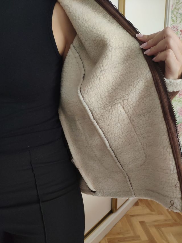 Cazadora borrego marrón talla L