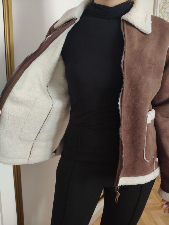Cazadora borrego marrón talla L