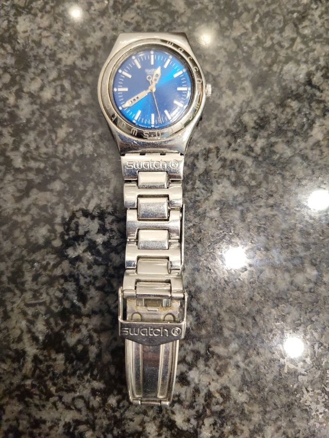 Reloj Swatch Vintage Azul y Plateado