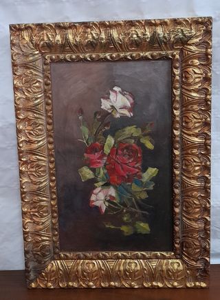 Cuadro de Flores Rojas y Blancas