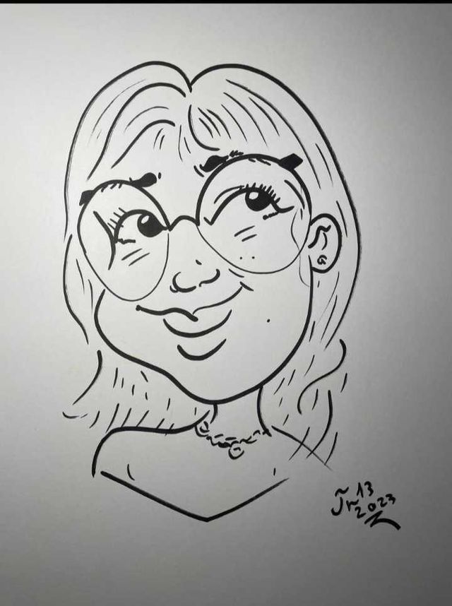 Caricatura personalizada preto e branco