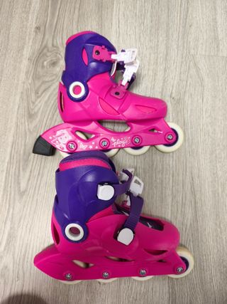Patines infantiles rosas y morados