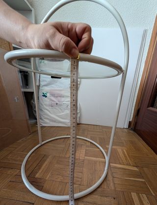 Mesita auxiliar redonda con vidrio