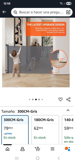 Barrera seguridad extensible 300CM-Gris