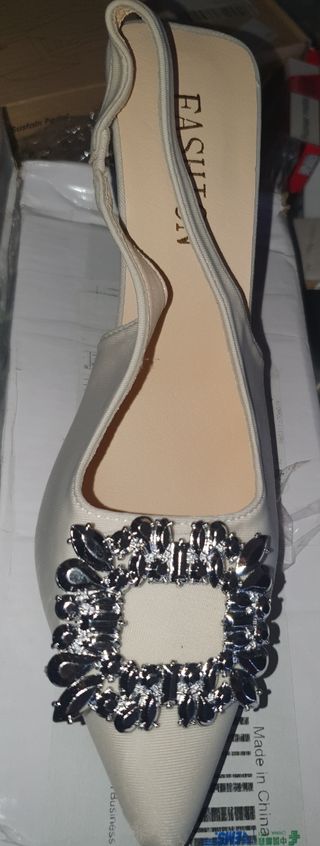 Zapatos de Novia Plateados con Pedrería