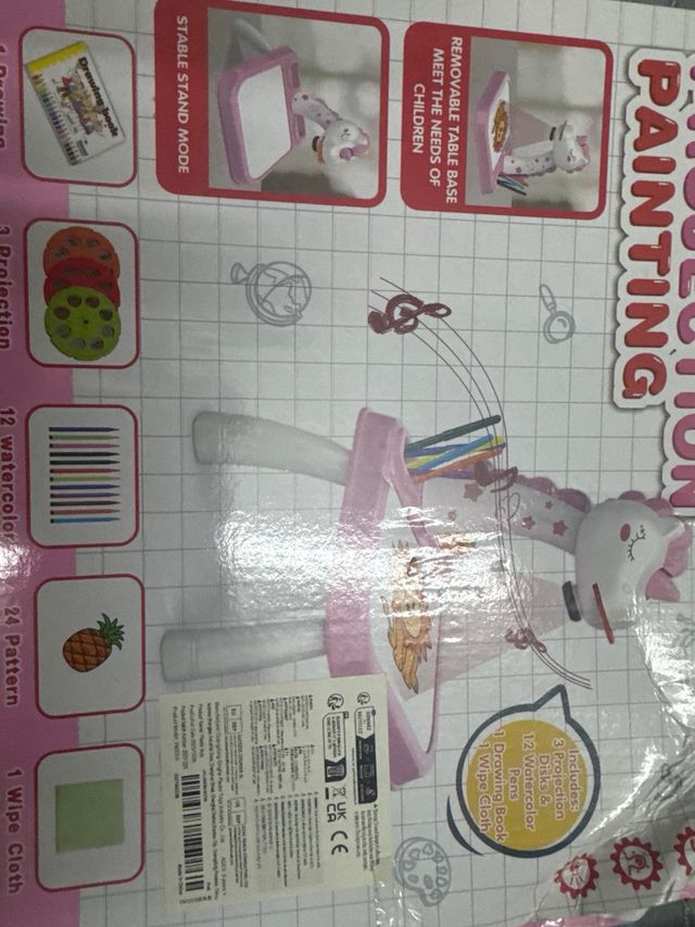 Mesa de Pintura Proyectora Infantil Unicornio