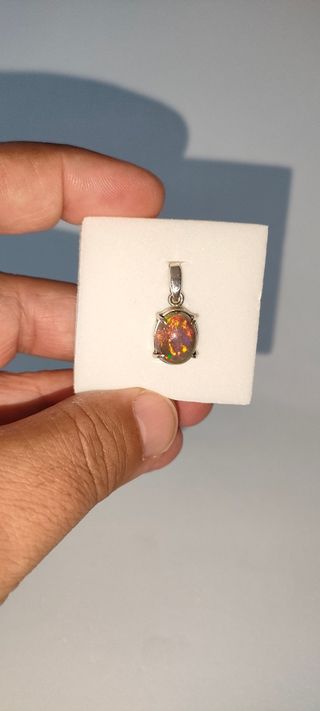 Colgante Ópalo Multicolor Plata
