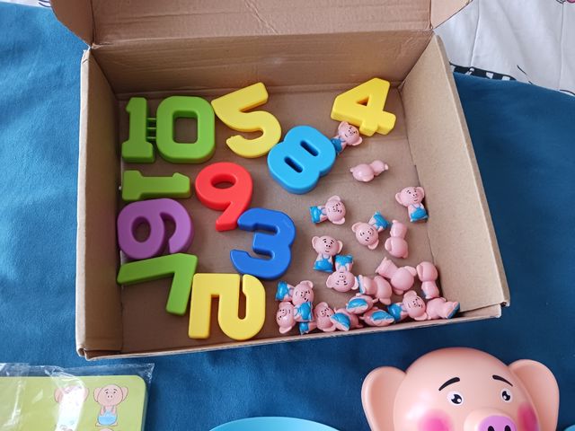 Juego Matemáticas Cerdito Balanza Números