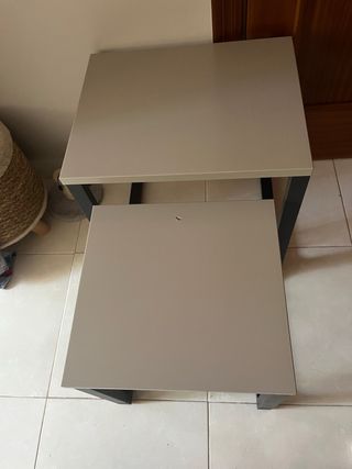 Mesa de centro doble beige y negra