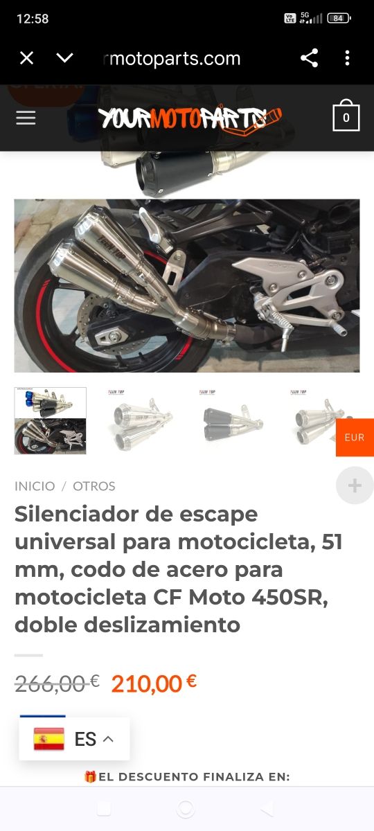 Silenciador Doble Universal para Moto