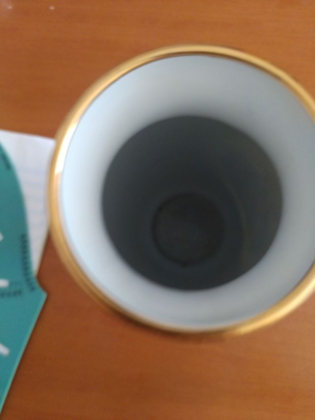 Jarrón Limoges Azul y Dorado