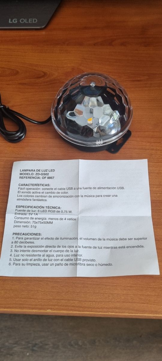 Lámpara LED Disco Multicolor