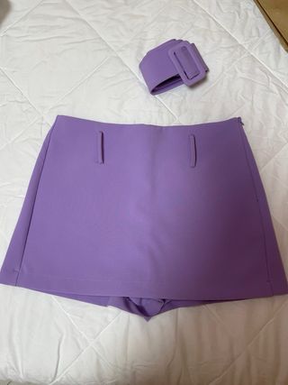 Gonna pantaloncino lilla Zara
