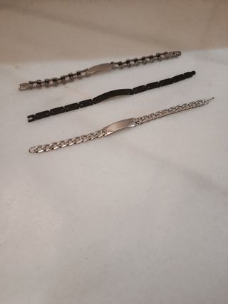 Lote 3 Pulseras Hombre de acero 