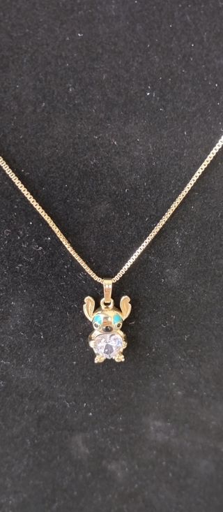 Cadena con dije de Stitch oro laminado 14k 