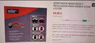 Barbacoa Gas Weber Q1000 Negra