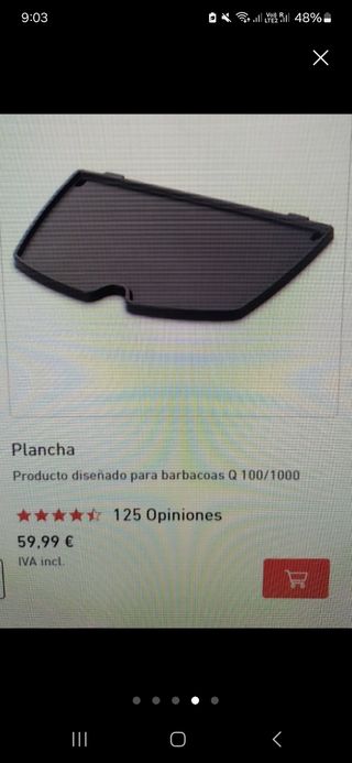Barbacoa Gas Weber Q1000 Negra