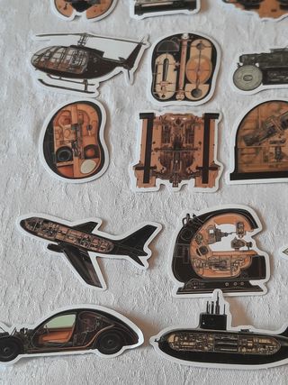 50 Autocolantes Steampunk Engenharia Engrenagens