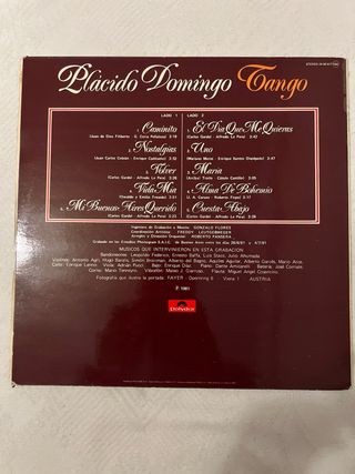 Disco de vinilo Plácido Domingo Tango LP
