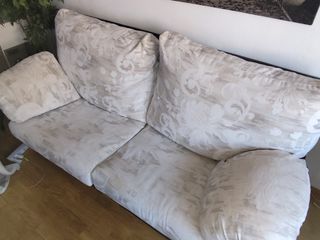 2 Sofás de salón beige y marrón