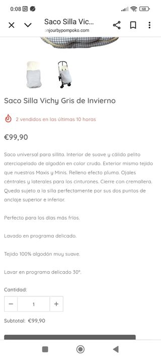 Conjunto para carrito o silla de paseo