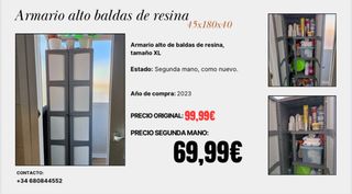 Armario de resina XL 45x180x40