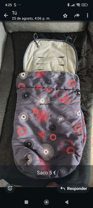 Saco Maclaren gris con círculos