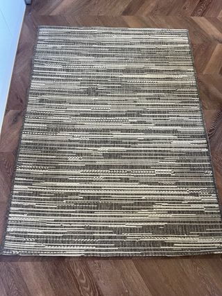 Alfombra interior beige y gris