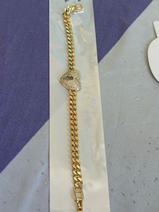 Pulsera Corazón Dorado con Circonitas